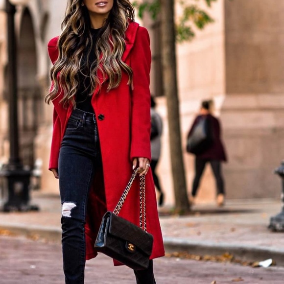 Kendall & Kylie Jackets & Blazers - Kendall + Kylie Red Wool Spring Coat XS